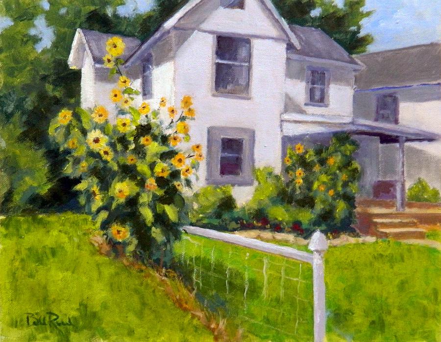 House With Yellow Flowers Painting by William Reed