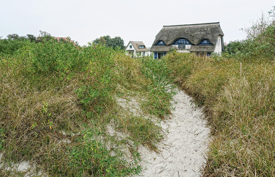 Houses at beach promenade of Vitte at island Hiddensee Photograph by ...