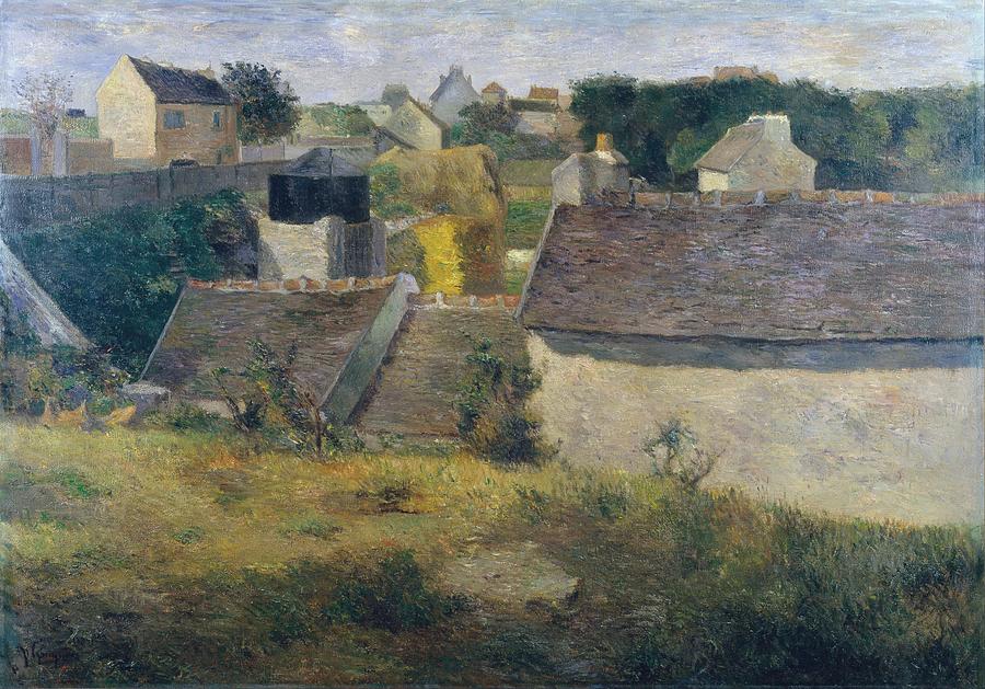 Architecture Digital Art - Houses at Vaugirard by Paul Gauguin by Celestial Images