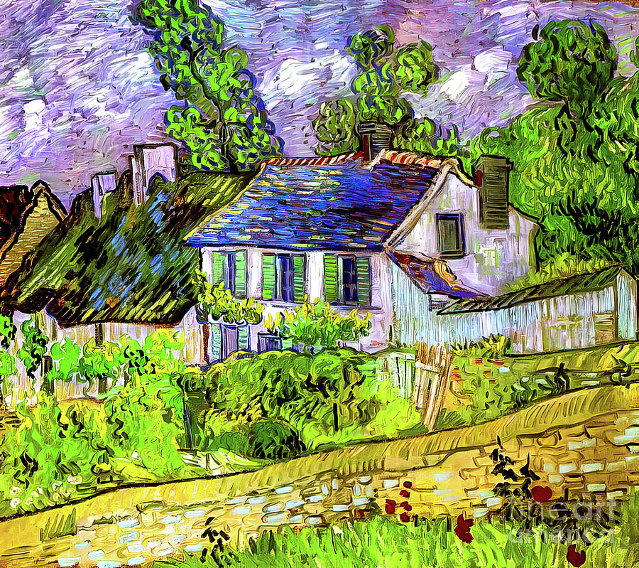 Houses In Auvers I By Vincent Van Gogh Painting By Vincent Van Gogh Pixels Merch