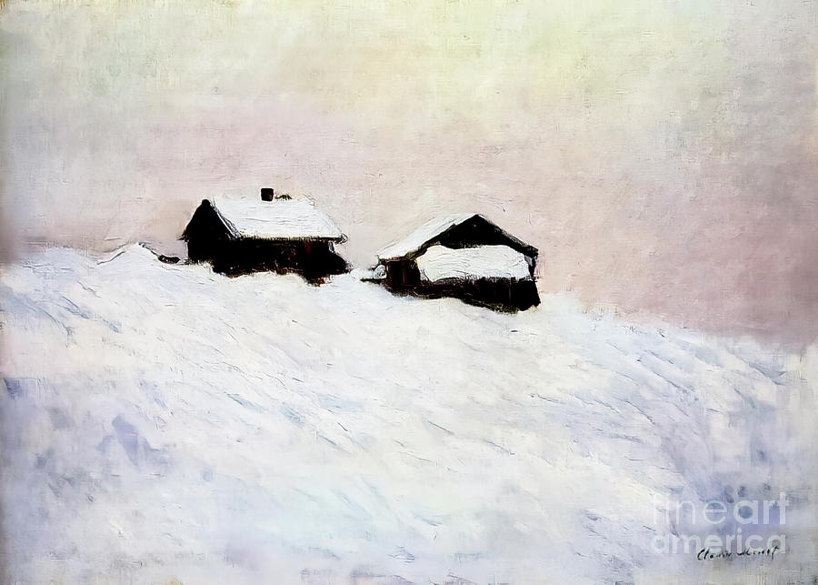 Houses in the Snow by Claude Monet 1895 Painting by Claude Monet