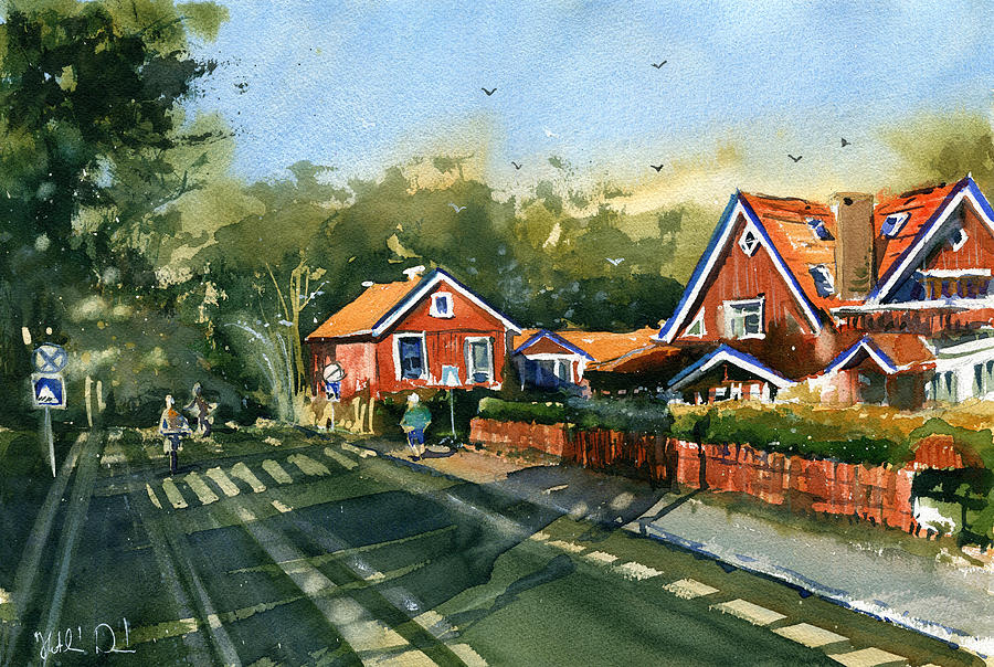 Houses of Neringa Painting by Dora Hathazi Mendes