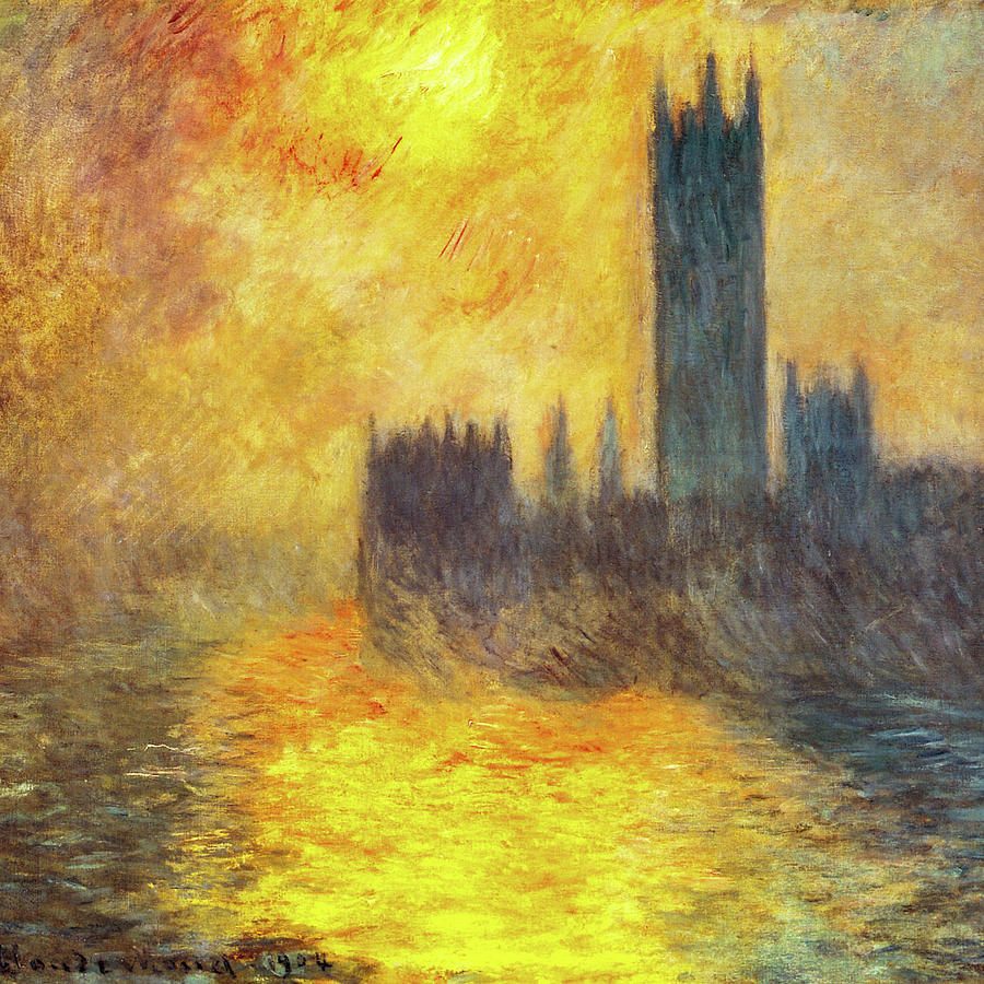 Houses of Parliament at Sunset 1904 Painting by Claude Monet - Fine Art ...