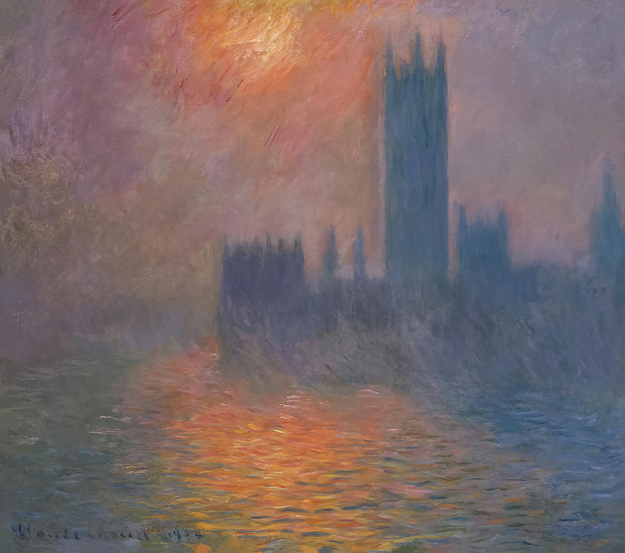Houses Of Parliament By Claude Monet Painting