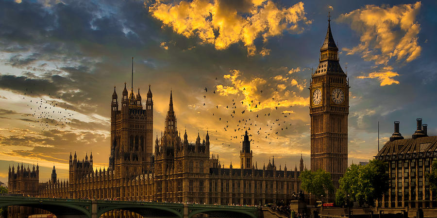 Big Ben Digital Art - Houses of Parliament - London by David Tyrer