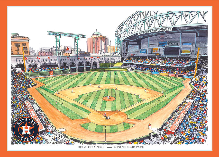 Houston Astros - Minute Maid Park Painting by John Stoeckley