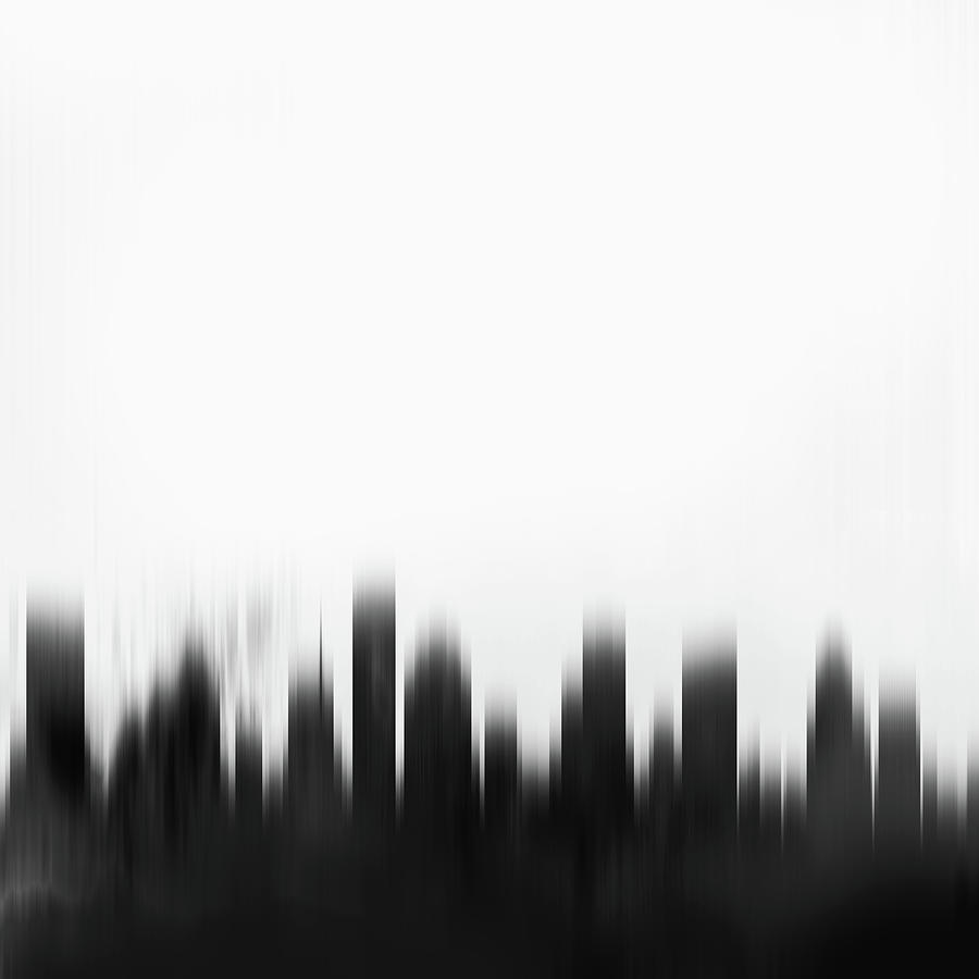 Houston City Black Skyline Digital Art by Naxart Studio - Fine Art America