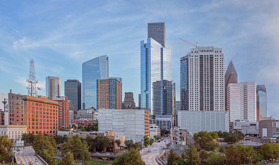 Houston Downtown Skyline Digital Art by James Woody