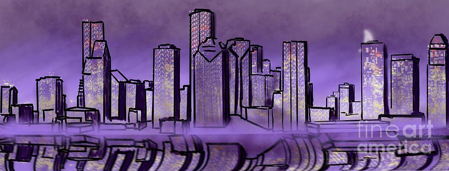 Houston in Reflection Digital Art by Steve Carpentier