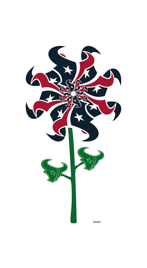 Houston Texans - NFL Football Team Logo Flower Art Digital Art by Steven Shaver