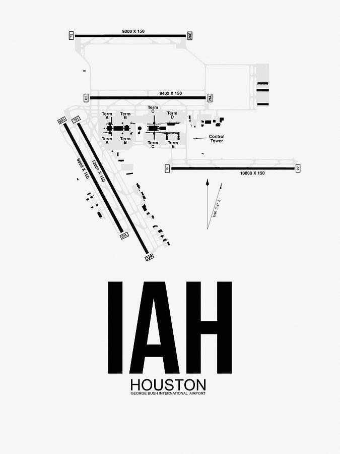 Houston Digital Art - Houston Poster by Naxart Studio