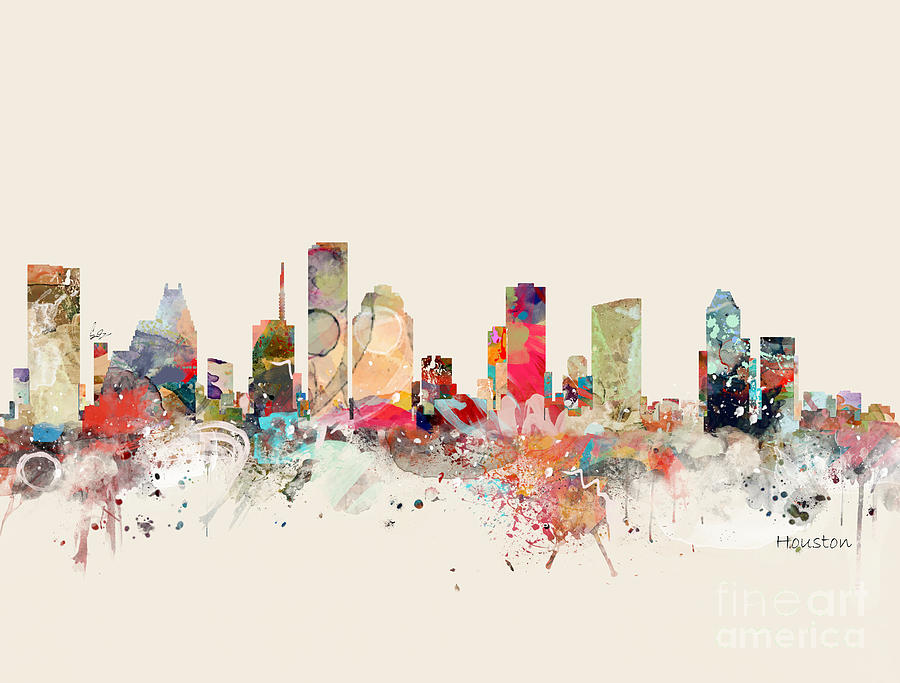 Houston Skyline Painting by Bri Buckley