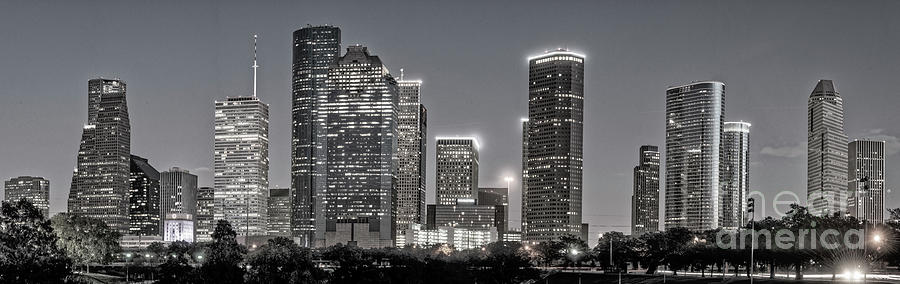 Houston Skyline In Black And White Photograph By Bee Creek Photography 