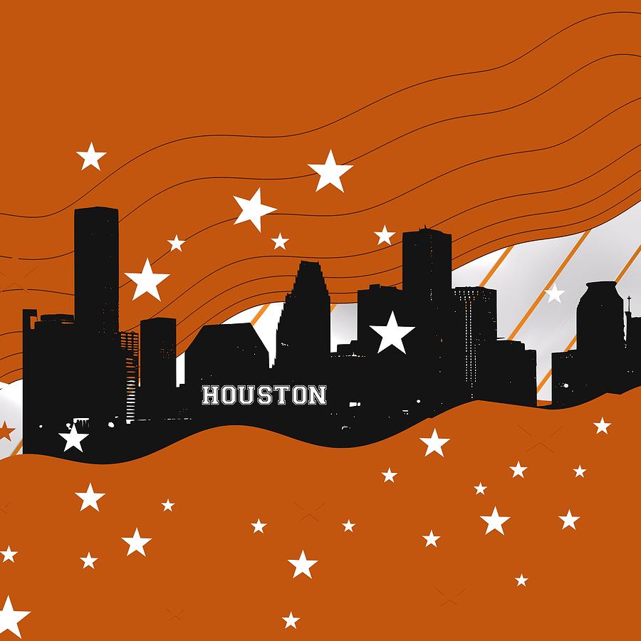 Houston Sportibe Skyline. Digital Art