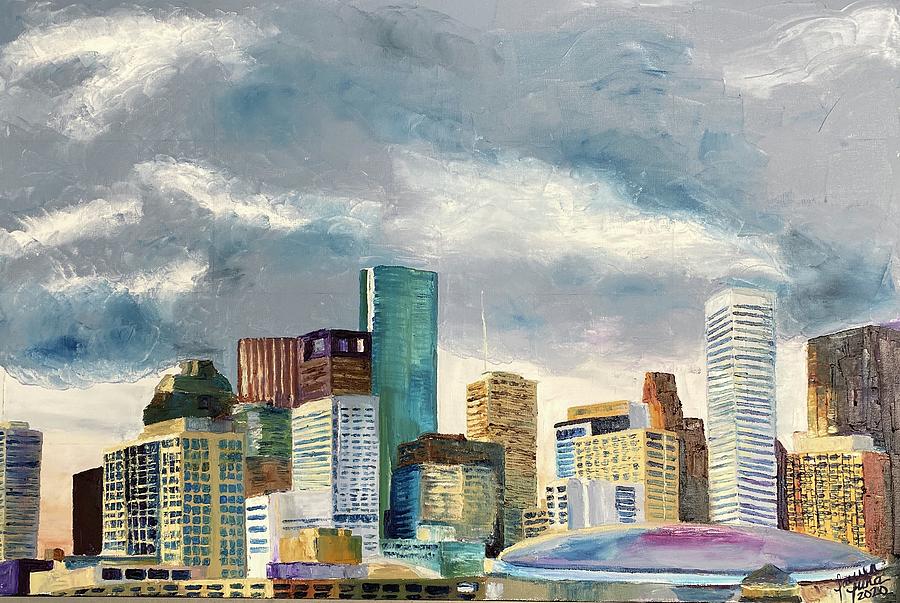 Houston Painting - Houston Twilight by Lauren Luna Houston Painting - Houston Twilight by Lauren Luna