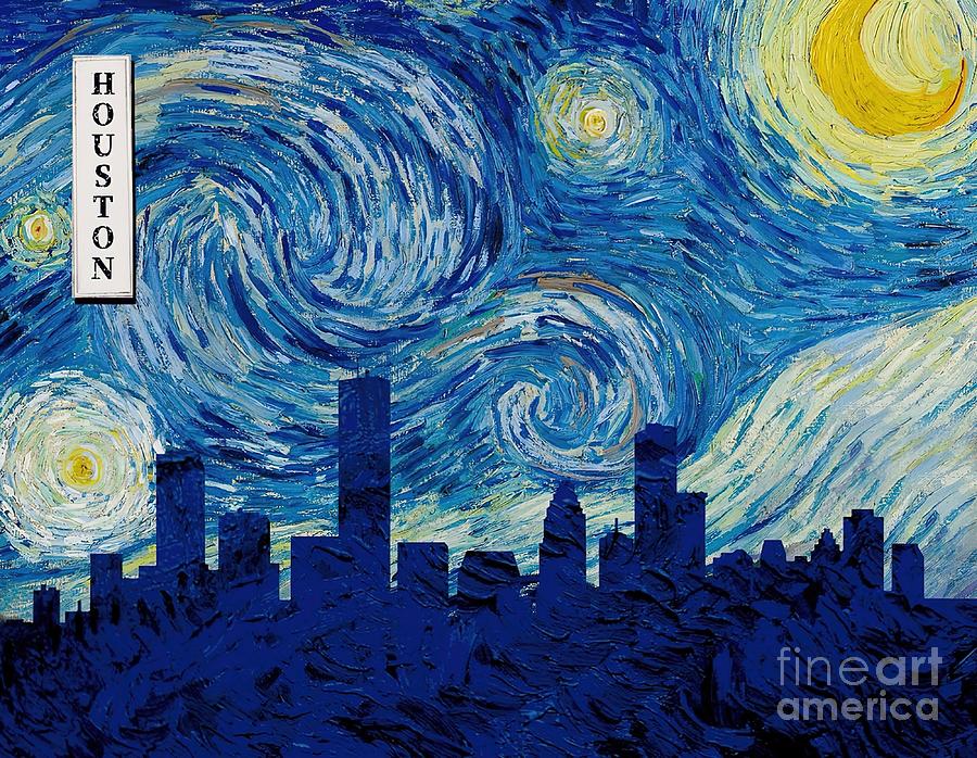 Houston Van Gogh Starry Night Painting by Chapman Stewart Fine Art America