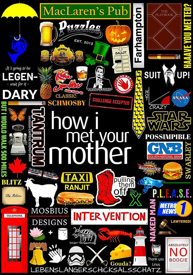 How i Met Your Mother Collage Poster Iconographic - Infographic Digital ...