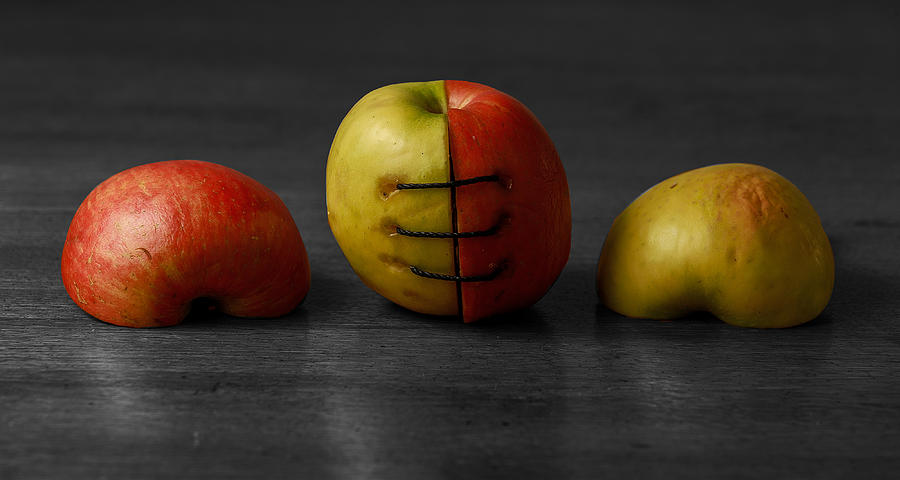Apple Photograph - How mend an apple with selectiive color by John Schultz