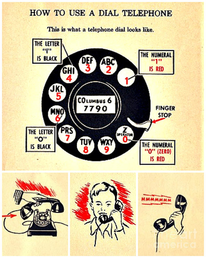 How To Dial a Retro Phone Mixed Media by Sally Edelstein