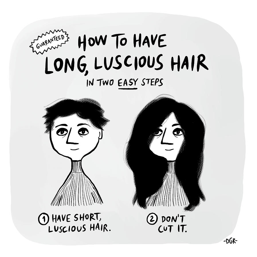 How to Have Long Luscious Hair Drawing by Dahlia Gallin Ramirez