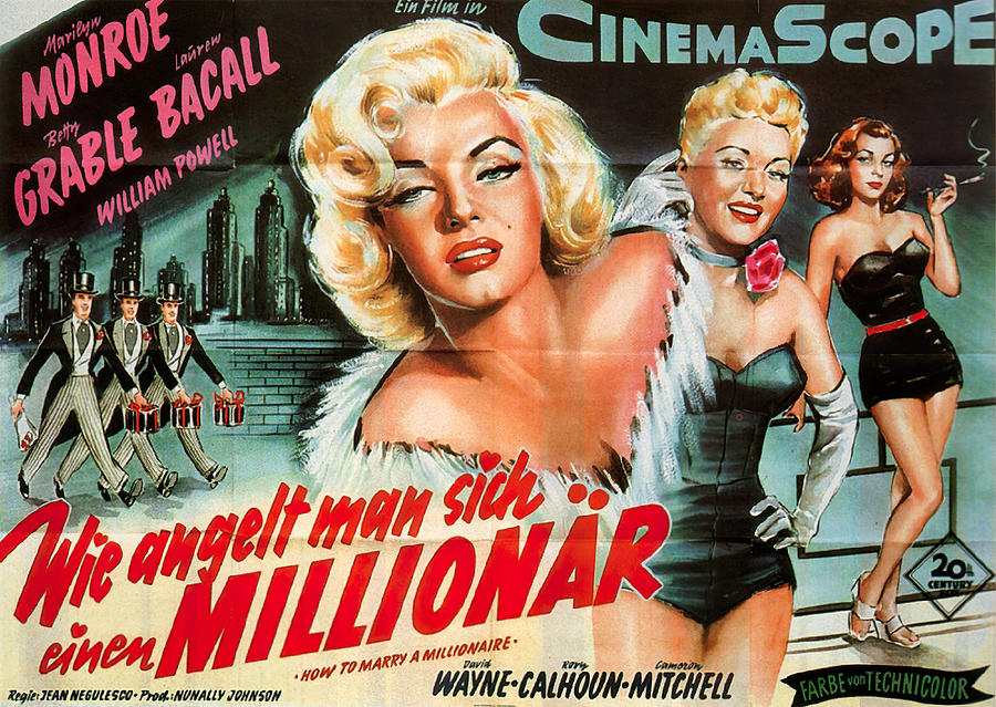 How to Marry a Millionaire, with Marilyn Monroe, 1953 Mixed Media by Movie World Posters