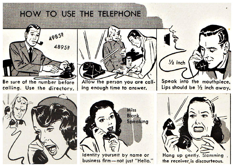 How To Use The Telephone  Mixed Media by Sally Edelstein