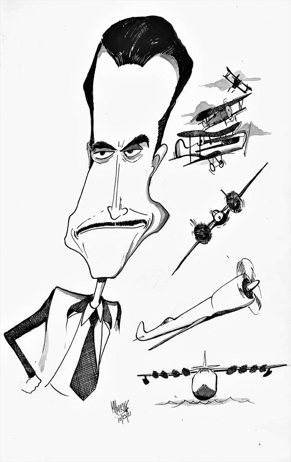 Howard Hughes Drawing by Michael Hopkins