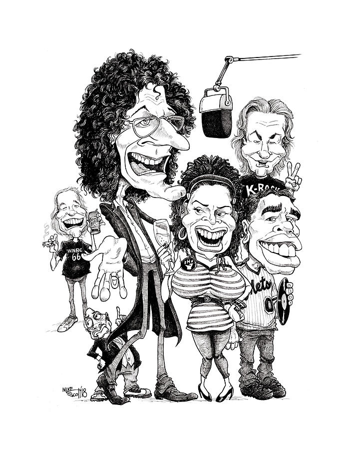 Howard Stern Show Drawing by Mike Scott
