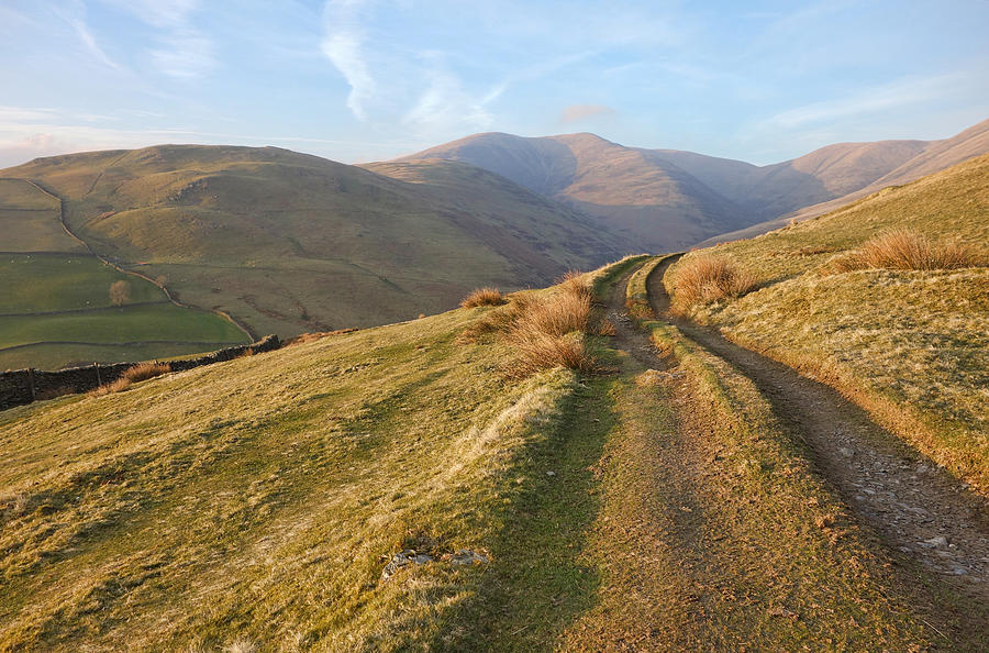 Howgill Fells and track Photograph by Peter Mulligan