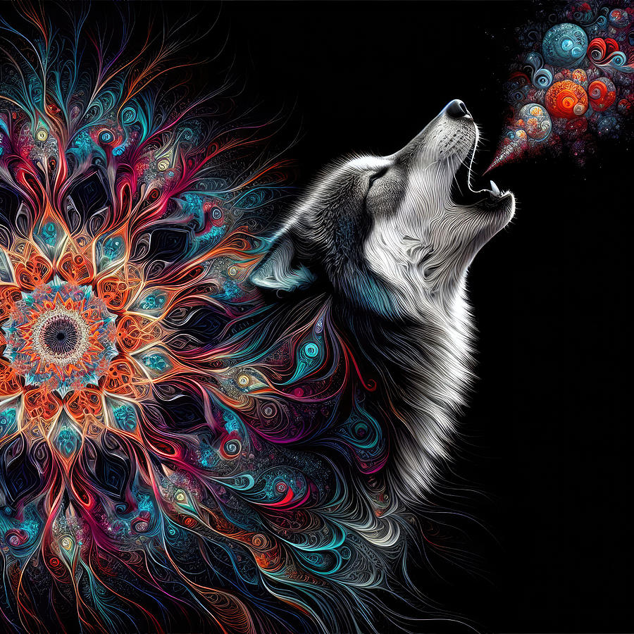 Howling Mandala Melody Digital Art by Bill and Linda Tiepelman