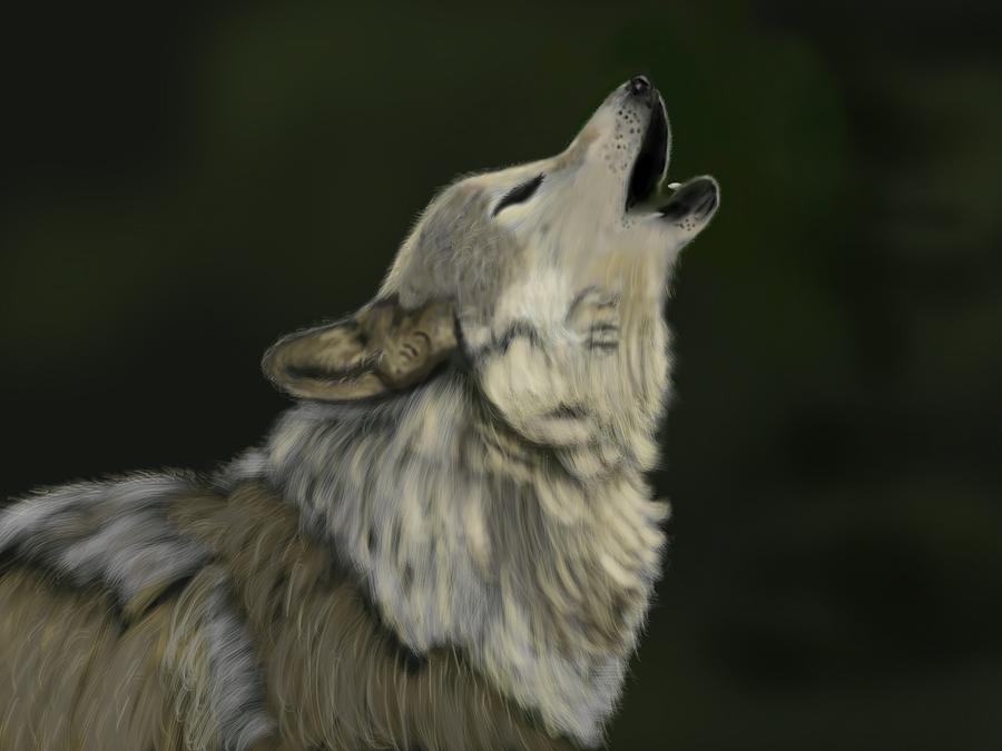 Howling wolf with hidden face Digital Art by Joy Kelley - Fine Art America