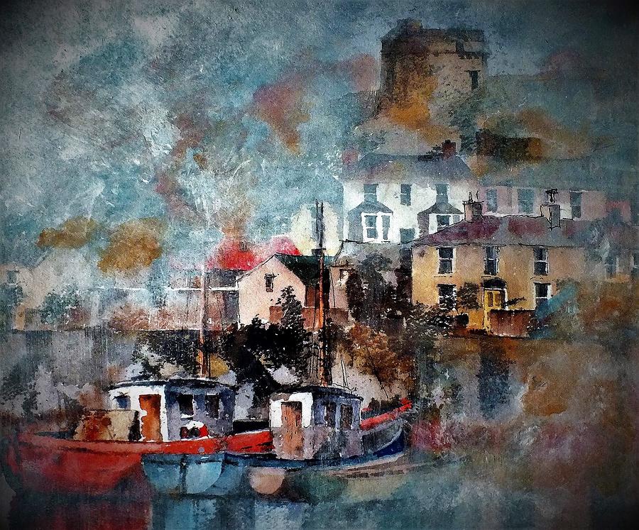 Howth Mist Dublin Painting by Val Byrne