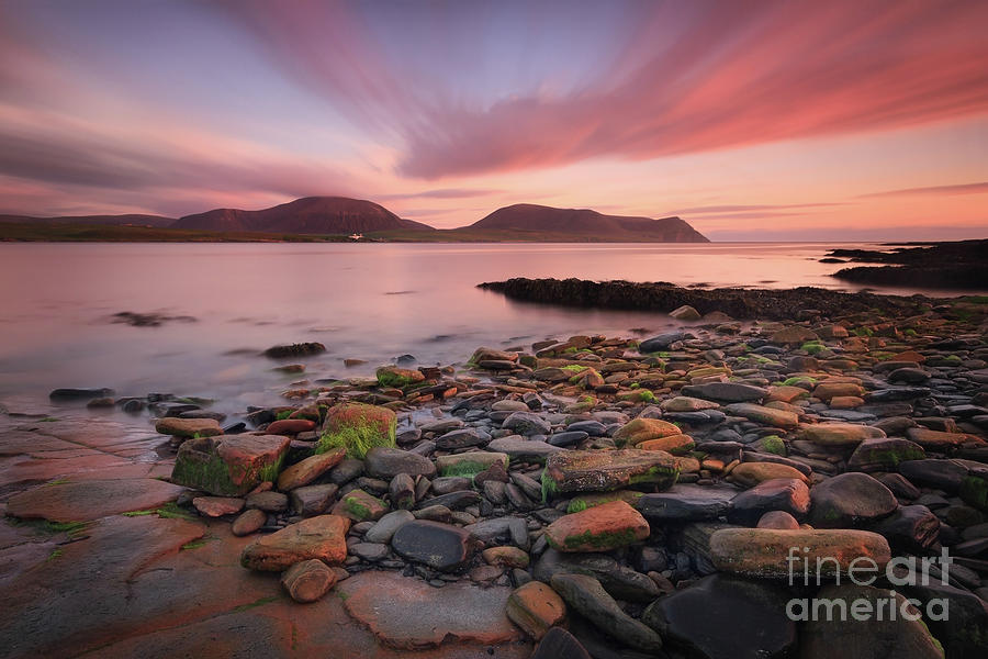 Orkney  Isles Hoy Sunset  from Warebeth Scotland Photograph by Barbara Jones PhotosEcosse