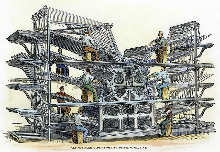 Hoes Printing Press, 1847 Photograph by Granger