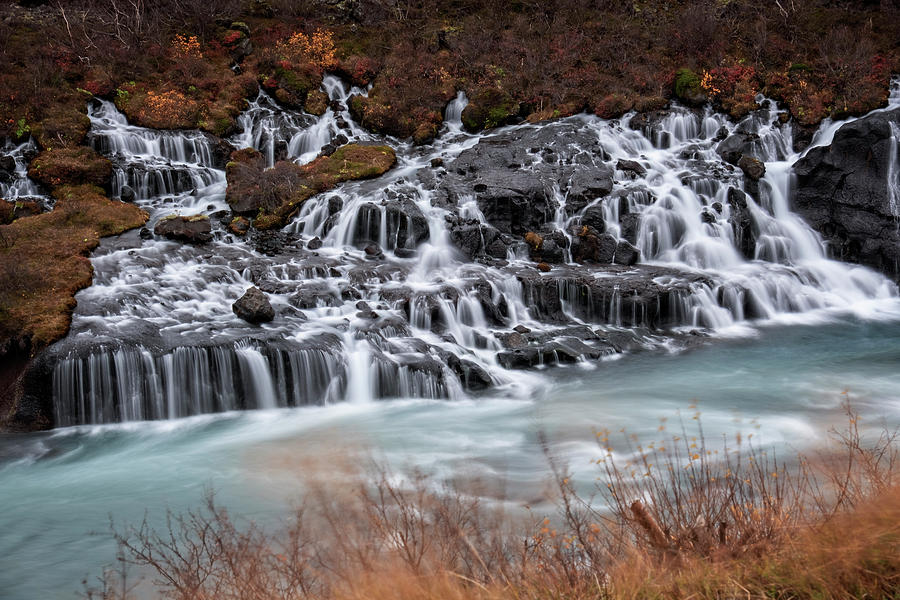 Hraunfossar in Autumn Photograph by Catherine Reading