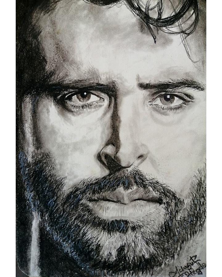 With Lamination Paper The Actors Art - Hrithik Roshan Realistic Pencil  Shading, Size: A4