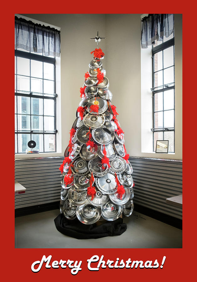 Christmas Photograph - Hub Cap Christmas Tree by Betty Denise