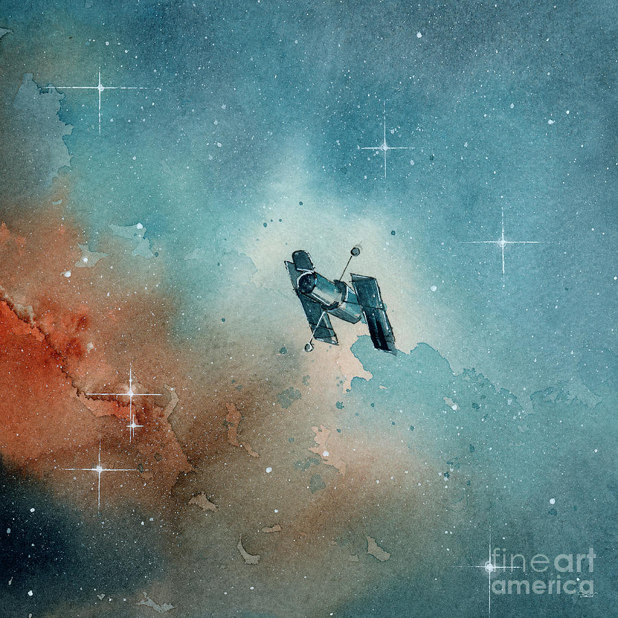 Space Painting - Hubble - 01 by Pierre Vuaillet
