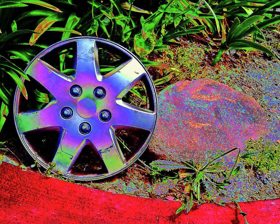 Hubcap Solarized Photograph by Andrew Lawrence