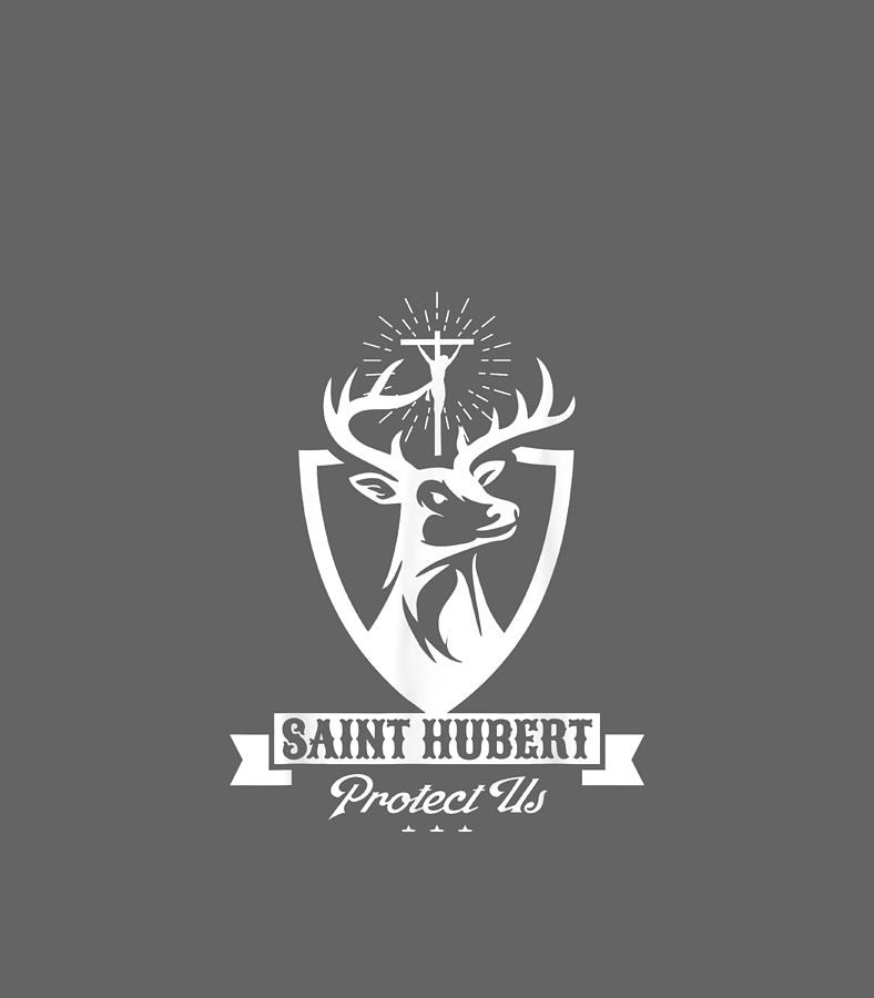 Hubert Hubertus Patron Saint of Hunters Stag Catholic Men Digital Art ...