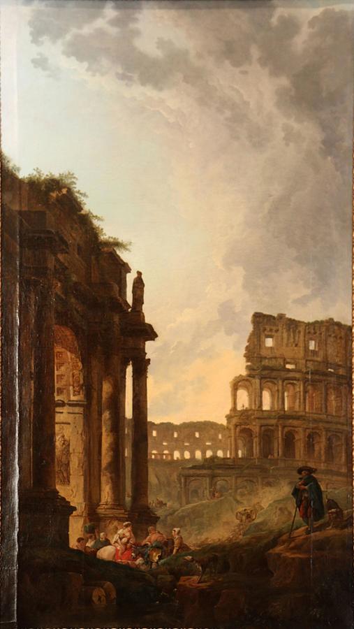 Hubert Robert - A Herd Before the Colosseum and the Arch of Constantine ...