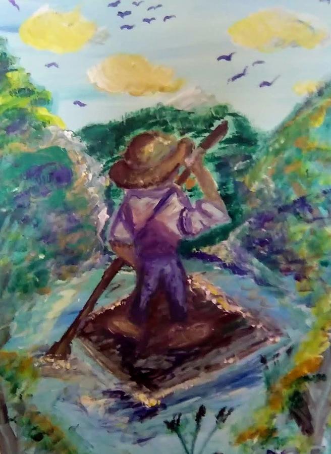 Huckleberry Finn Painting by Andrew Blitman