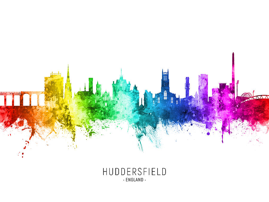 Huddersfield England Skyline #70 Digital Art by Michael Tompsett