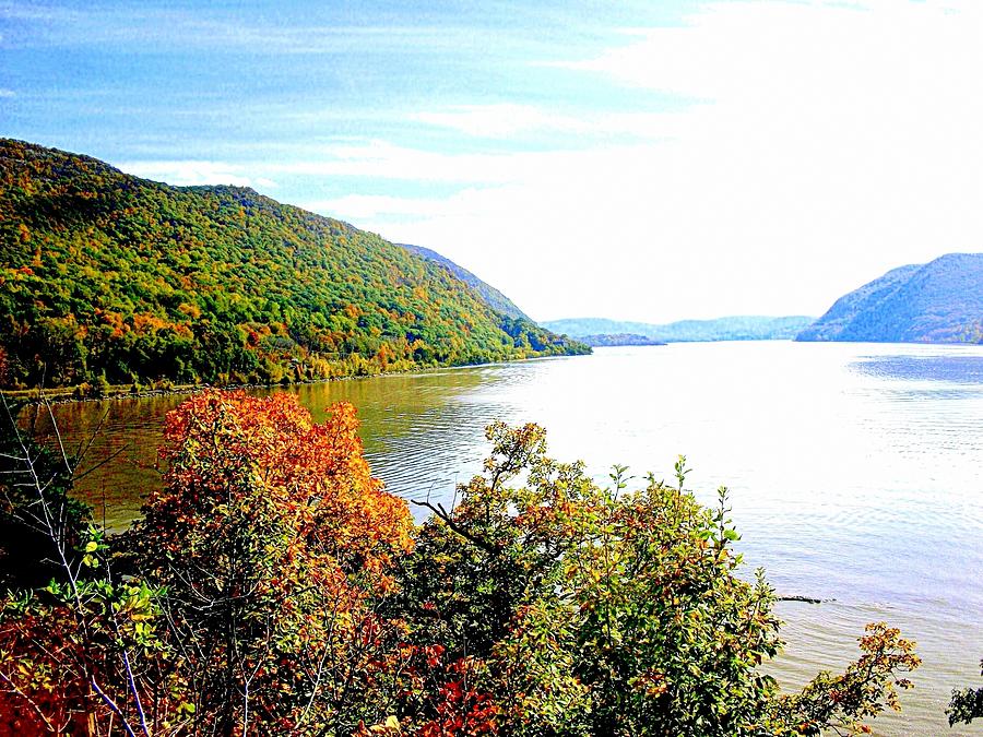 Hudson River in Fall Photograph by Liza Dey