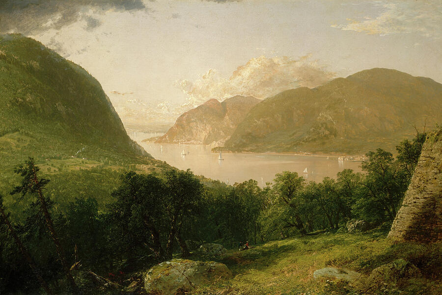 Vintage Painting - Hudson River Scene 1857 by John Frederick Kensett 1816-1872
