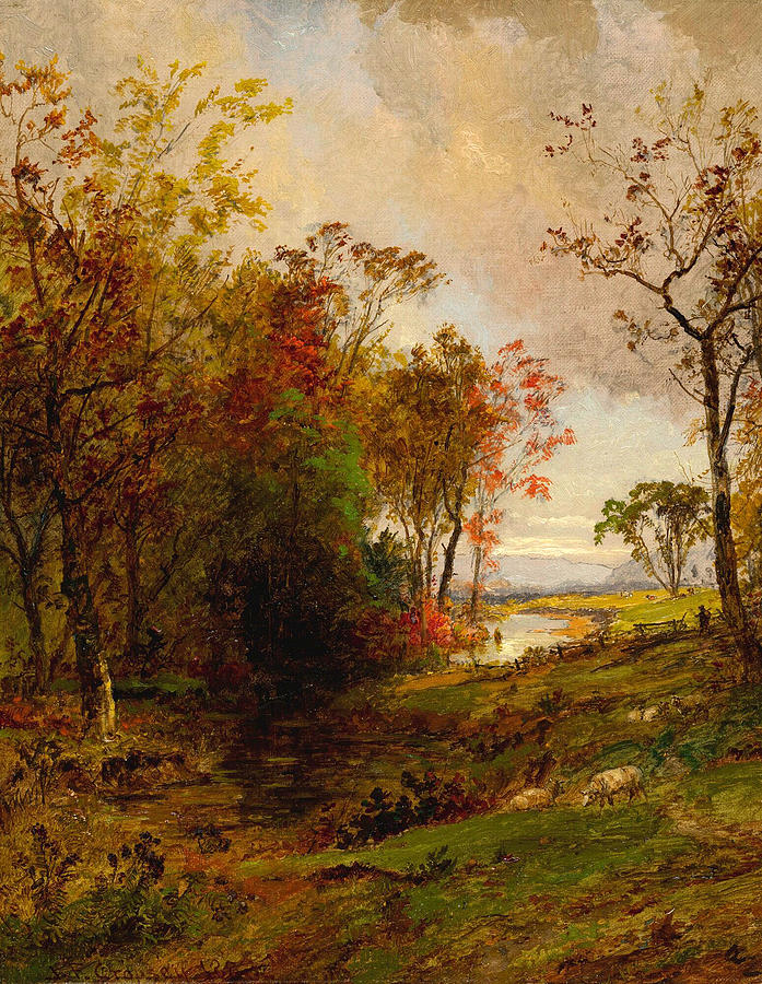 Hudson Valley Landscape Painting by Jasper Francis Cropsey