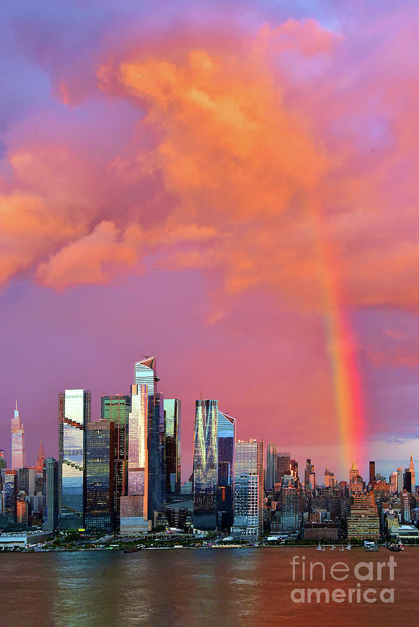 Hudson Yards Nyc And Sundown Rainbow Photograph
