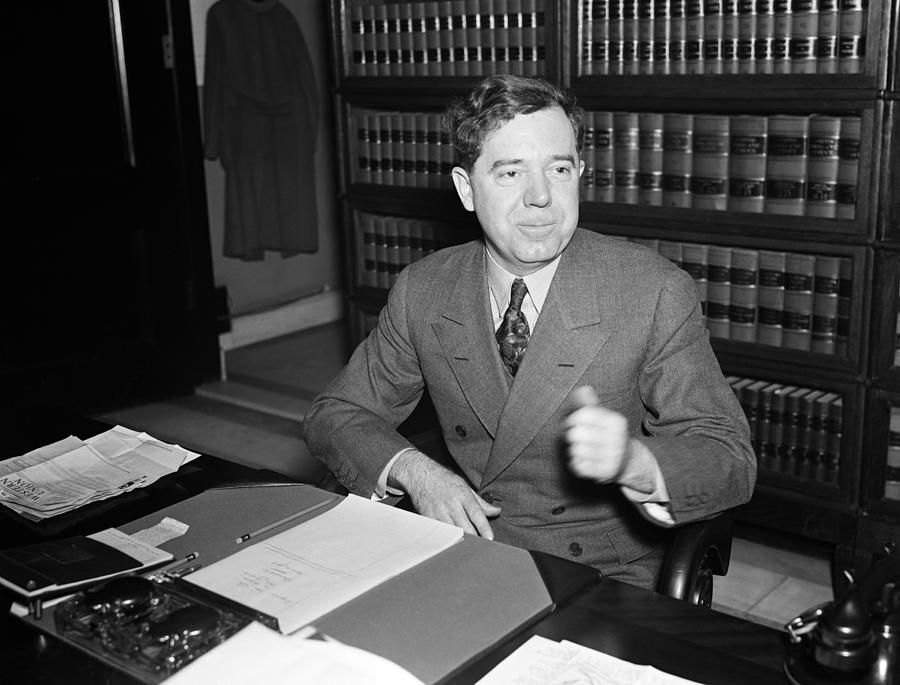 Huey Long At His Desk - The Kingfish - 1935 Photograph by War Is Hell Store