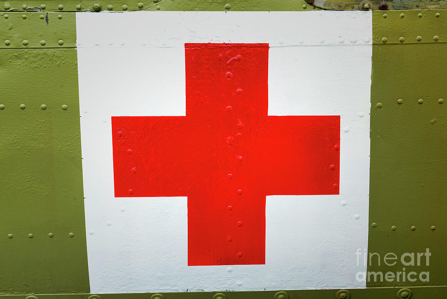 Huey Military Medevac Red Cross 9 Line Photograph by Paul Ward