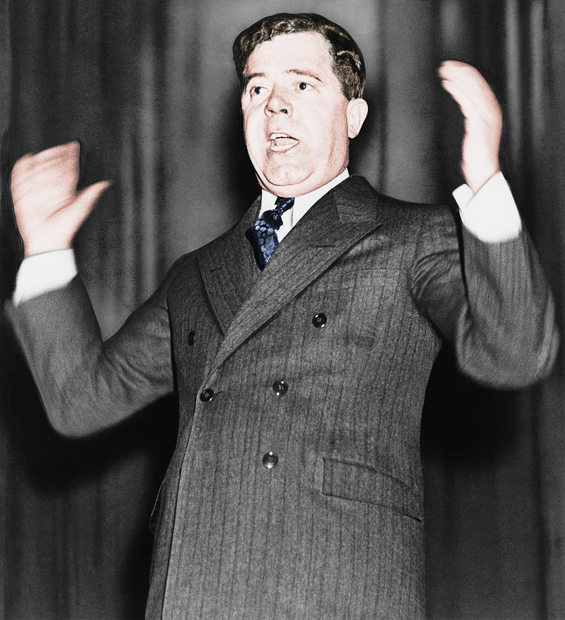 Huey P. Long - The Kingfish - Colorized Photograph by War Is Hell Store